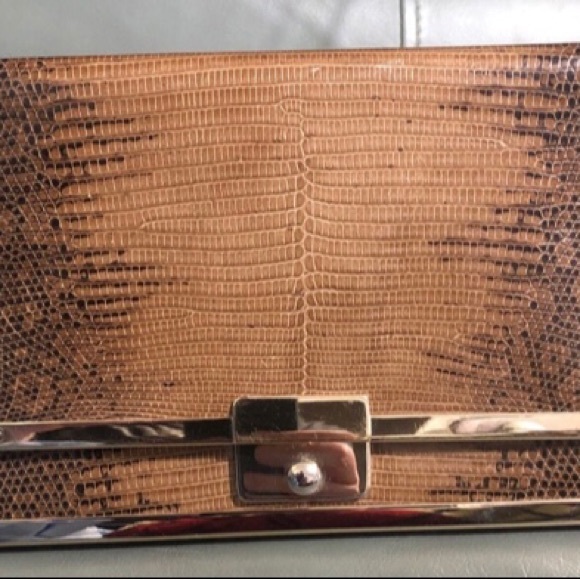 ESCADA VINTAGE 1990s SNAKESKIN CLUTCH - Picture 2 of 12